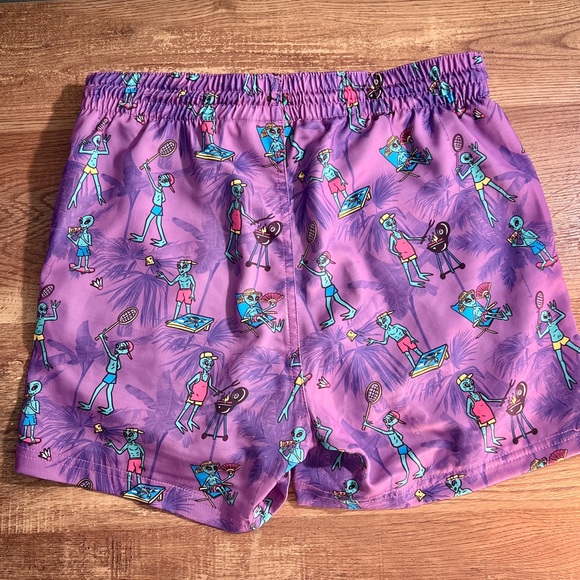 Kids Swim Trunks with Fun Print - Alien Purple. Compression Liner‎ - Picture 2 of 6